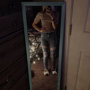 striped off the shoulder top